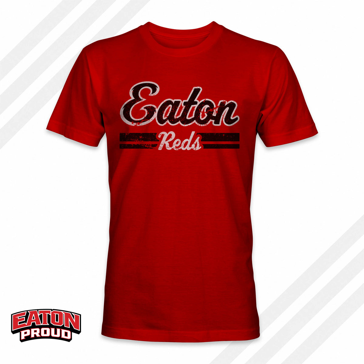 Eaton Reds Distressed Script Shirt