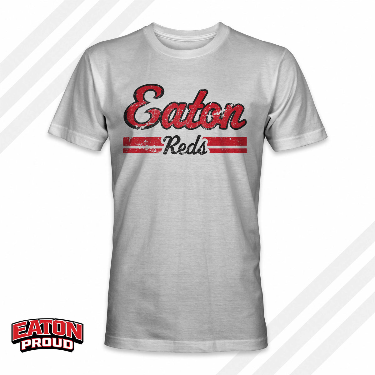 Eaton Reds Distressed Script Shirt